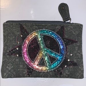 Small peace sign pouch
